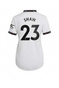 Manchester United Luke Shaw #23 Voetbaltruitje Uit tenue Dames 2022-23 Korte Mouw